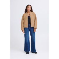 Locker geschnittene, kragenlose Bomberjacke