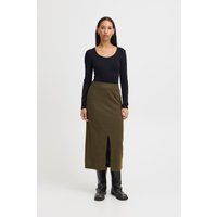 Eleganter gerader Midi-Rock mit Schlitz