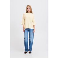 Kastenförmiger Strickpullover mit Ellbogenärmeln