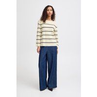 Gestreiftes Langarmshirt mit U-Boot-Ausschnitt