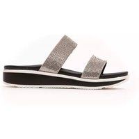 Glitzernde Sandalen mit Doppelriemen und Plateausohle