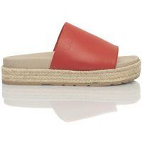 Rote Espadrille Sandale aus Kalbsleder