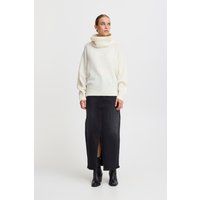 Strickpullover mit Wasserfallausschnitt und Relaxed Fit