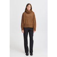 Strickpullover mit Wasserfallausschnitt und Relaxed Fit