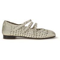 Gewebte Metallic-Leder Mary Jane Ballerinas