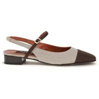 Zweifarbige Canvas Slingback Ballerinas