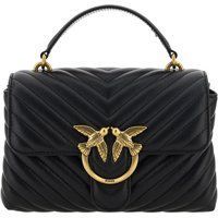 PINKO Schwarze Kalbsleder Bos Taurus Handtasche