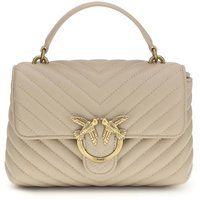PINKO Beigefarbene Kalbsleder Bos Taurus Handtasche