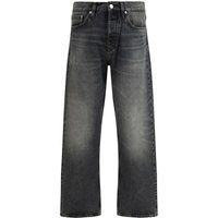 Locker geschnittene, schwarz überfärbte Jeans