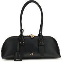 PINKO Schwarze Kalbsleder Bos Taurus Schultertasche