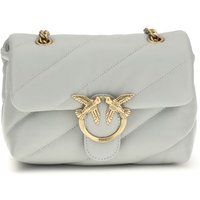 PINKO Graue Kalbleder Bos Taurus Schultertasche