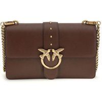 PINKO Braune Kalbsleder Bos Taurus Schultertasche