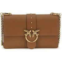 PINKO Schultertasche aus braunem Kalbsleder Bos Taurus