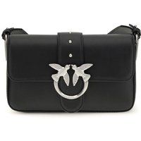 PINKO Schwarze Kalbsleder Bos Taurus Schultertasche