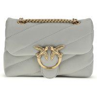 PINKO Graue Kalbsleder Bos Taurus Schultertasche