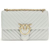 PINKO Graue Kalbsleder Bos Taurus Schultertasche