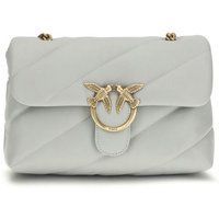 PINKO Graue Kalbleder Bos Taurus Schultertasche