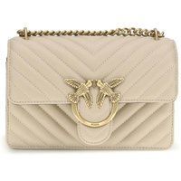 PINKO Beige Kalbsleder Bos Taurus Schultertasche