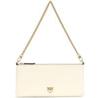 PINKO Weiße Kalbleder Bos Taurus Schultertasche