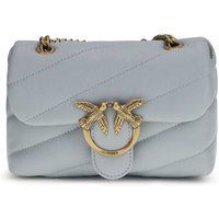 PINKO Blaue Kalbsleder Bos Taurus Schultertasche