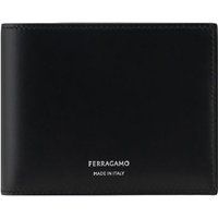 Ferragamo Schwarze Kalbsleder Bos Taurus Geldbörse