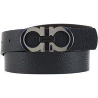 Ferragamo Schwarzer Kalbsleder Bos Taurus Gürtel Regular