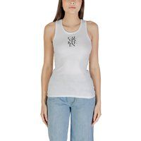Geripptes, ärmelloses Tanktop mit Logo