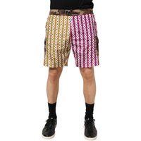 Gemusterte Cargo-Badeshorts im Split-Design