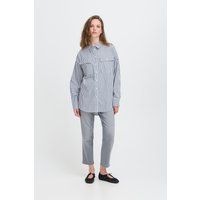 Gestreiftes Langarm Oversized Hemd
