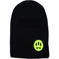 Schwarze Woll-Sturmhaube mit Logo-Patch