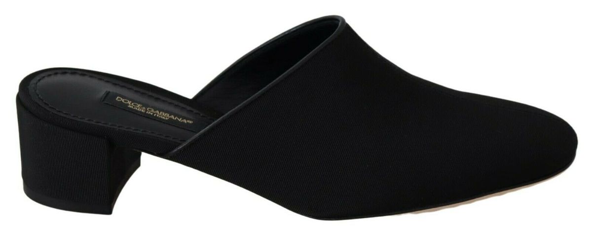 Elegante Schwarze Mules mit Blockabsatz