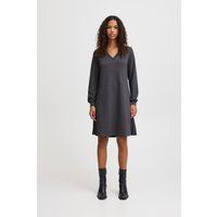 Lässiges Langarm-Kleid mit V-Ausschnitt