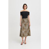 A-Linien Midirock mit Animalprint