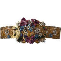 Dolce & Gabbana Mehrfarbiger Verzierter Floraler Kristall-Breitgürtel
