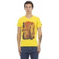 Baumwoll-T-Shirt mit Grafikprint und V-Ausschnitt