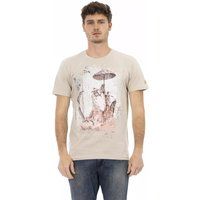 Herren Beige T-Shirt mit Grafikprint