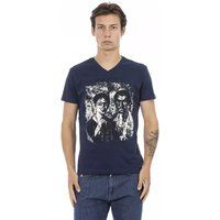Herren V-Ausschnitt T-Shirt mit Grafikprint