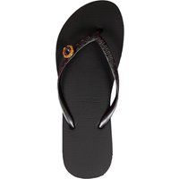 Schwarze Flip-Flops mit Schmuckstein-Detail