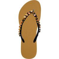 Schmuckbesetzte Zehentrenner-Sandalen