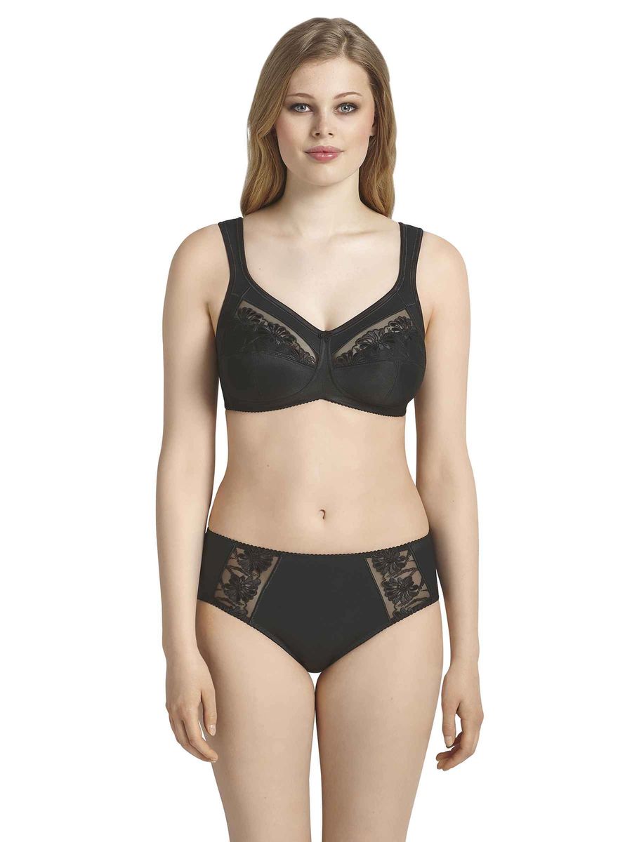 Schwarzer BH mit Volldeckung und Stützeffekt