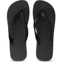 Schwarze Flip-Flops mit geflochtenen Riemen