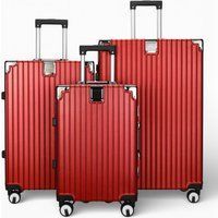 Rotes Hartschalen-Gepäckwagen-Set