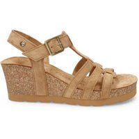 Keilsandalen aus Wildleder in Tan