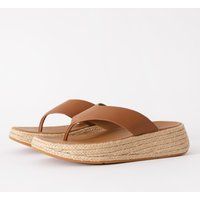 F-Mode Plattform-Sandalen in Tan