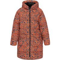 Bedruckter Kapuzen-Puffer-Longline-Mantel