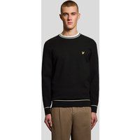 Klassischer Rundhals-Pullover mit Besatz