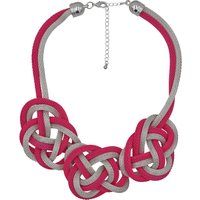 Statement-Knotenkette Pink und Silber