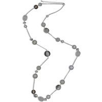Rhodium-plattierte lange Perlenkette