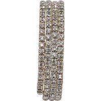 Gedrehter Strass Armreif Silberfarben