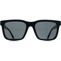 Mattschwarze rechteckige Sonnenbrille
